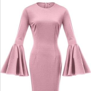 Pink Bell Sleeve Dress